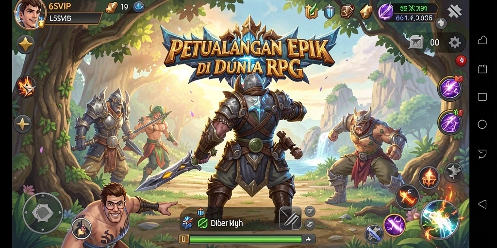 Tampilan gameplay menarik di dunia petualangan RPG.