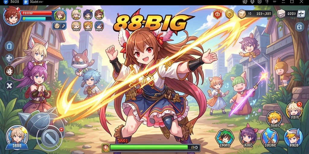 Screenshot gameplay 88BIG menampilkan karakter Anime yang beraksi dalam petualangan seru.