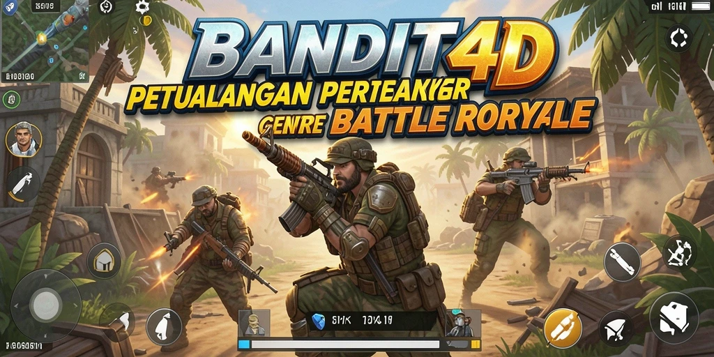 Gameplay intens BANDIT4D dalam pertempuran Battle Royale.