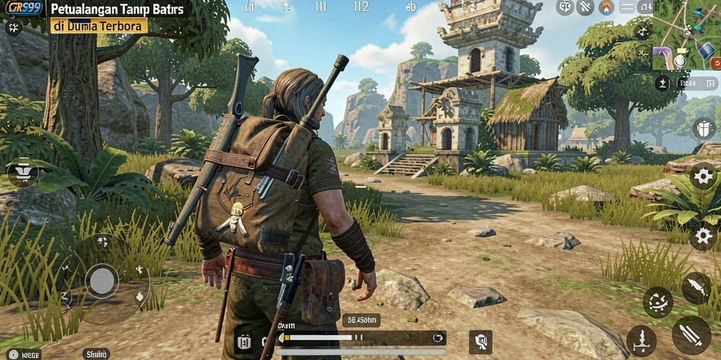 Tampilan gameplay <strong>CRS99</strong> yang menakjubkan dalam dunia terbuka.