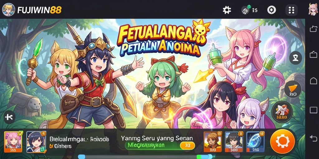 Tampilan gameplay seru dalam FUJIWIN88 yang mengangkat tema anime.