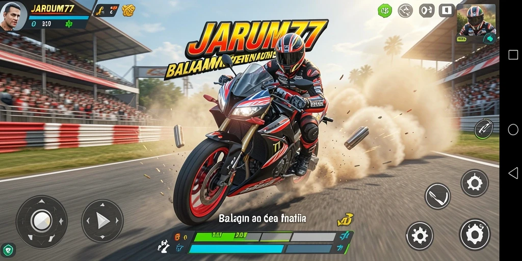 Tampilan gameplay seru dengan kecepatan tinggi di JARUM77.