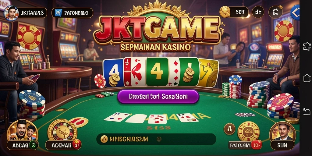 Tampilan antarmuka permainan Kasino JKTGAME yang menarik dan dinamis.