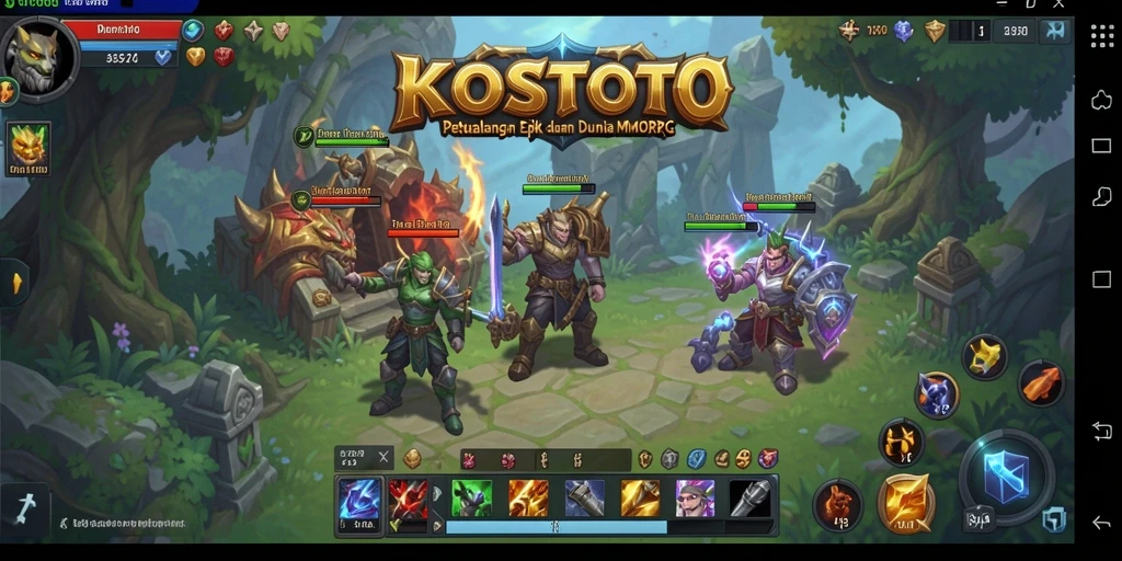 Tangkapan layar menampilkan aksi pertarungan dinamis dalam KOSTOTO.