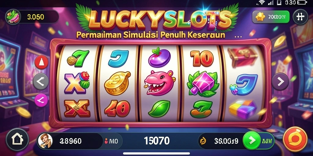 Screenshot utama LUCKYSLOTS menampilkan gameplay seru mesin slot.