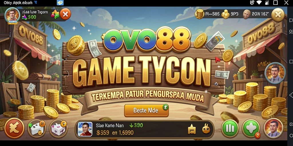 Screenshot OVO88 menampilkan pemain yang sedang mengelola bisnis dengan antusiasme tinggi.