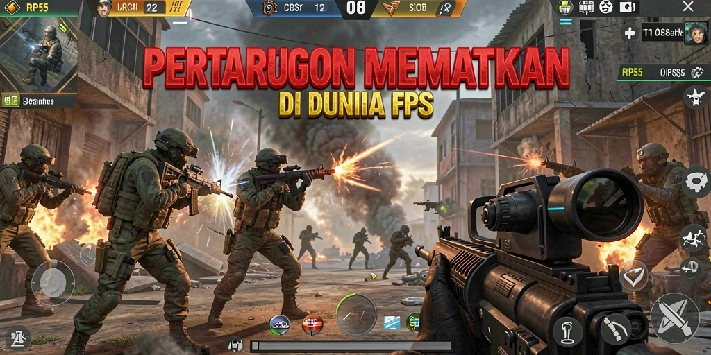 Gameplay RP55 yang mendebarkan dengan aksi tembak-menembak yang intens.
