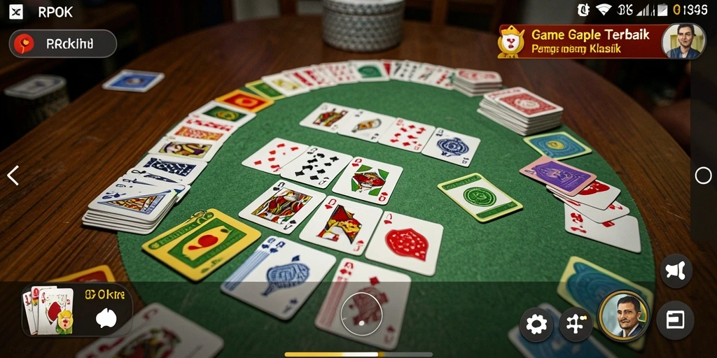 Tampak gameplay seru RPOK dengan pemain sedang bertanding Gaple.