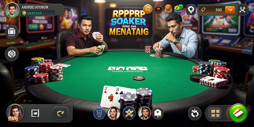 Gameplay mendebarkan di RPRPRP, tunjukkan strategi Poker terbaikmu.