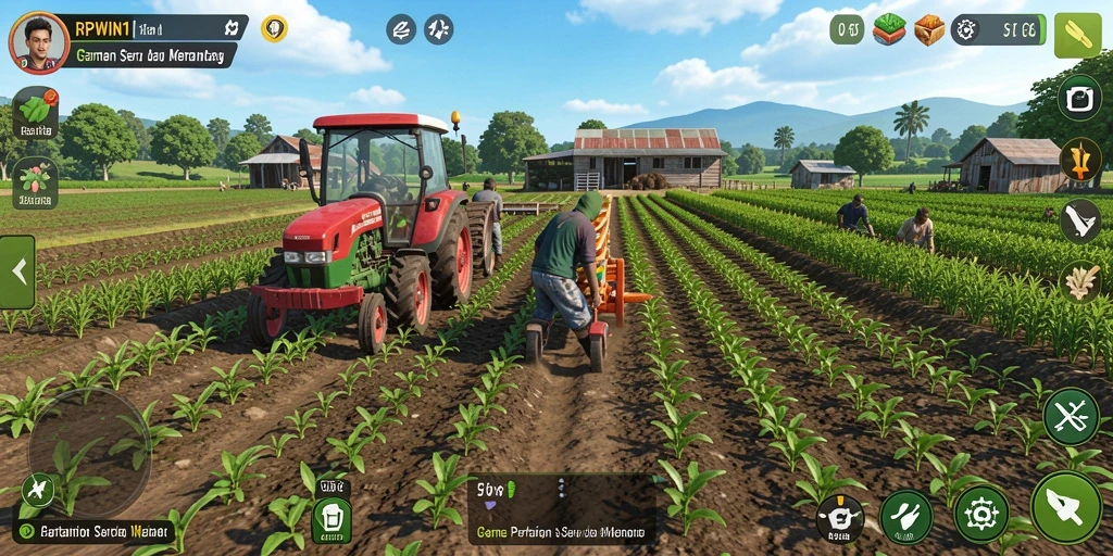 Screenshot yang menampilkan gameplay pertanian di RPWIN1 yang mengasyikkan.