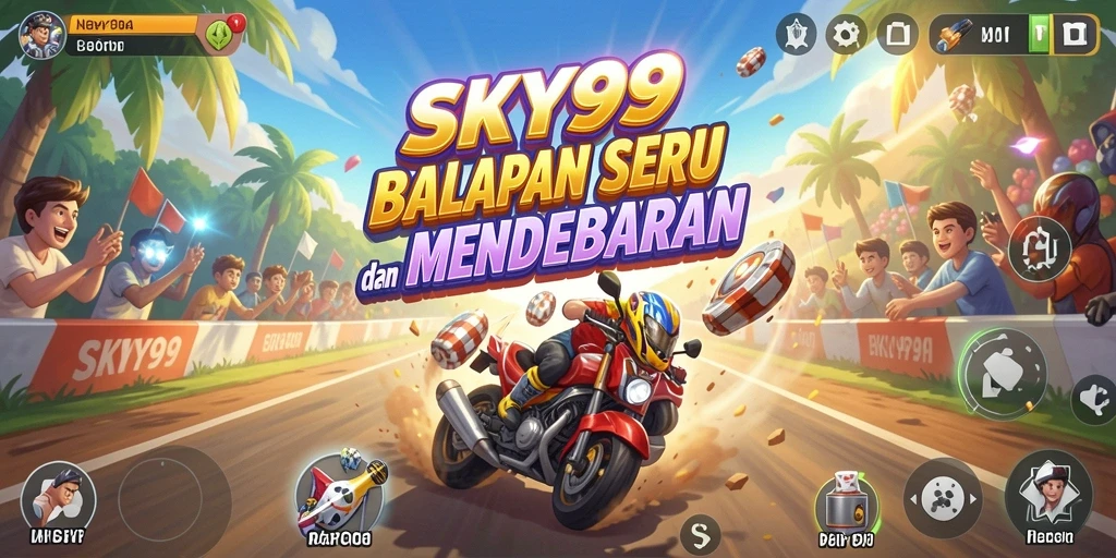 Tampilan balapan mendebarkan di SKY99 dengan mobil berkecepatan tinggi.