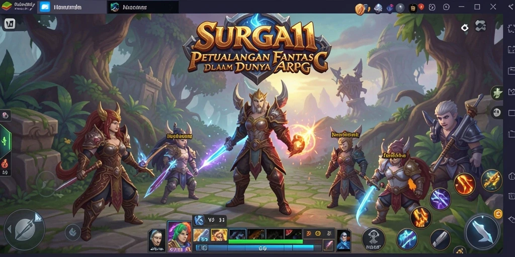 Tampilan gameplay SURGA11 yang mendebarkan dalam petualangan ARPG.
