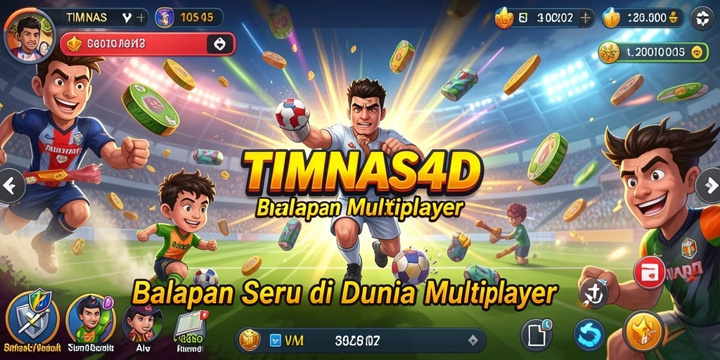 Tampilan gameplay yang mendebarkan dari TIMNAS4D saat berlomba di lintasan.
