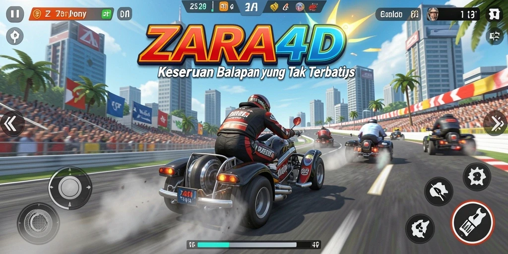 Tangkapan layar ZARA4D menampilkan aksi balapan yang mendebarkan dan grafis yang memukau.